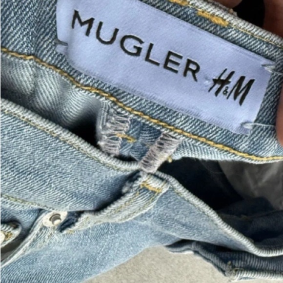 Mugler X H&M spiral Jeans US size EUR 36 Black Stretch Blue Denim size US 4 - Picture 8 of 8